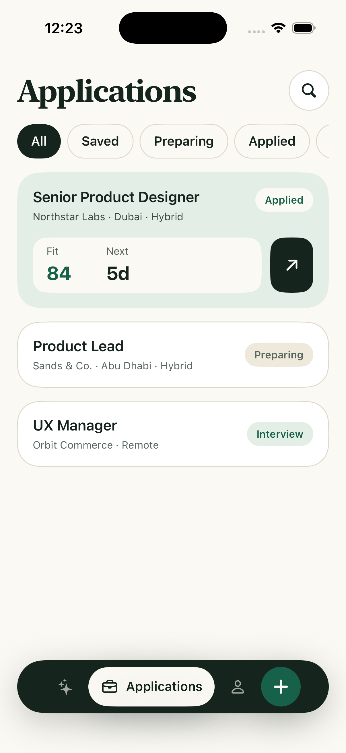 The application tracking board